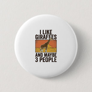 Fun T-shirt-ontwerp met vintage-gravure voor giraf Ronde Button 5,7 Cm