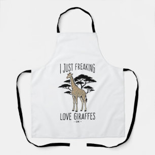 Fun T-shirt-ontwerp met vintage-gravure voor giraf Schort