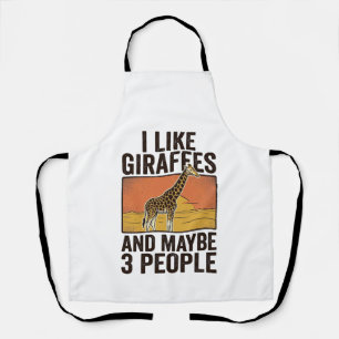 Fun T-shirt-ontwerp met vintage-gravure voor giraf Schort