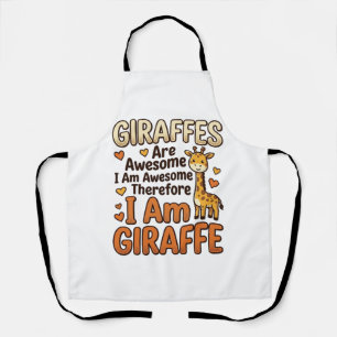 Fun T-shirt-ontwerp met vintage-gravure voor giraf Schort