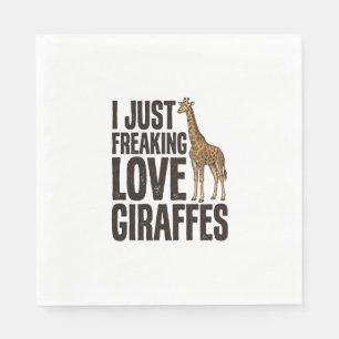 Fun T-shirt-ontwerp met vintage-gravure voor giraf Servet