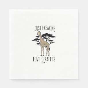 Fun T-shirt-ontwerp met vintage-gravure voor giraf Servet