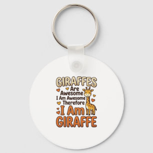 Fun T-shirt-ontwerp met vintage-gravure voor giraf Sleutelhanger