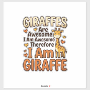 Fun T-shirt-ontwerp met vintage-gravure voor giraf Sticker