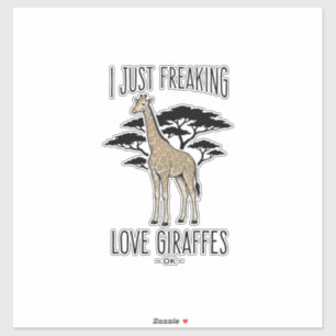 Fun T-shirt-ontwerp met vintage-gravure voor giraf Sticker