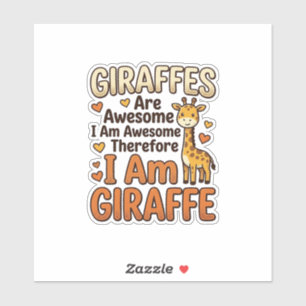 Fun T-shirt-ontwerp met vintage-gravure voor giraf Sticker