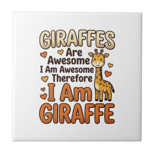 Fun T-shirt-ontwerp met vintage-gravure voor giraf Tegeltje