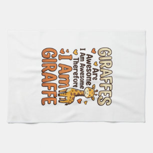 Fun T-shirt-ontwerp met vintage-gravure voor giraf Theedoek