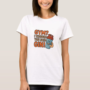 Fun T-shirt voor vrouwen met grappige gym citaat -
