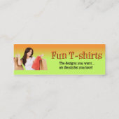 Fun T-shirts profielkaart Mini Visitekaartje (Achterkant)