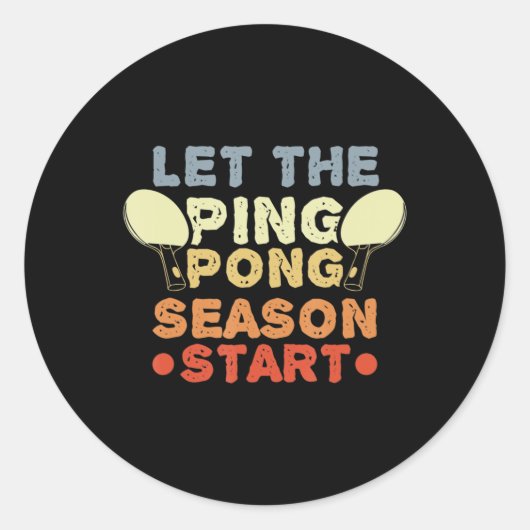 Fun Table Tennis Quote Jersey for Ping Pong Player Ronde Sticker (Voorkant)
