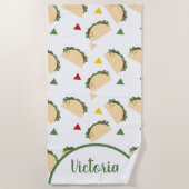 Fun Taco Name Confetti Beach Towel Strandlaken (Voorkant)