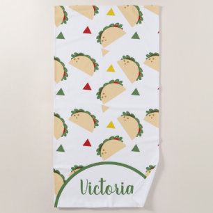 Fun Taco Name Confetti Beach Towel Strandlaken