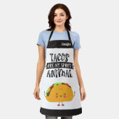 Fun Tacos is m'n geestesdier grappig Schort (Gedragen)