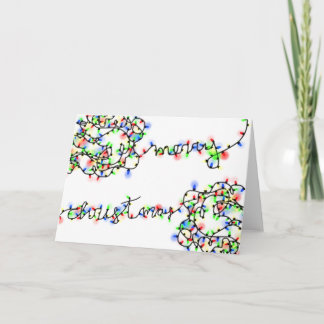 Fun tangled Christmas Lights "Merry Christmas" Kaart