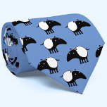 Fun Tapir Stropdas<br><div class="desc">Een schattig Malayan Tapir-ontwerp op een blauwe achtergrond,  dat kan worden gewijzigd in het Design Tool. voor dierenliefhebbers en bedreigde wilde dieren. Originele kunst van Nic Squirrell.</div>