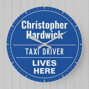 Fun Taxi Driver Wall Plaque Style Grote klok