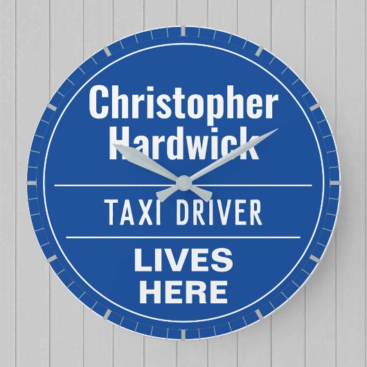 Fun Taxi Driver Wall Plaque Style Grote klok