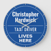 Fun Taxi Driver Wall Plaque Style Grote klok (Voorkant)