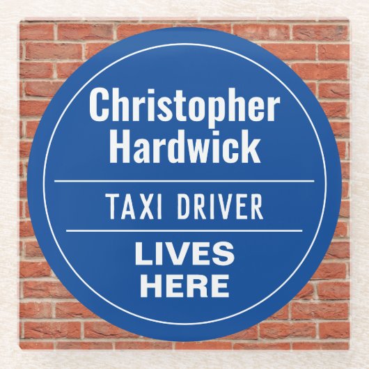 Fun Taxi Driver Wall Plaque Style Onderzetter (Voorkant)