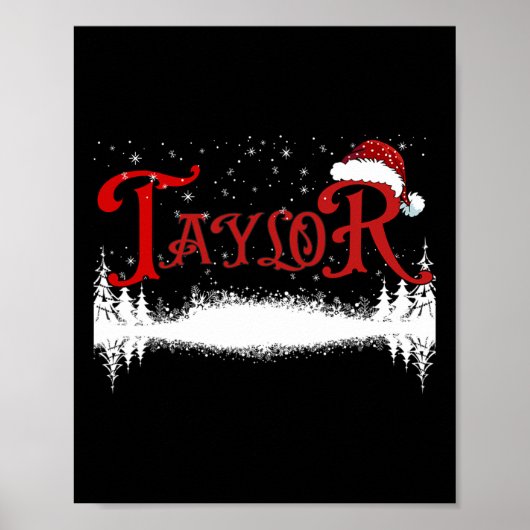 Fun Taylor Santa Voornaam Kerstmis Taylor 1 Poster (Voorkant)