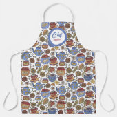 Fun Tea and Jam Pattern, Personalized Chefs Schort (Voorkant)