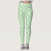 Fun Tea Green Vrouwen Waterpolo Patroon Leggings (Voorkant)