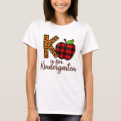 Fun Teacher K is voor Kindergarten Graphic T-shirt (Voorkant)