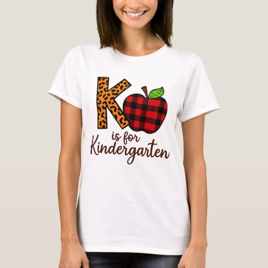 Fun Teacher K is voor Kindergarten Graphic T-shirt (Voorkant)