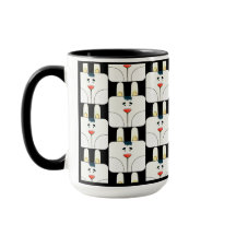 Fun Team Bunny Face in zwart-wit Mok