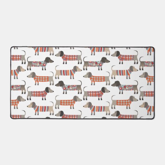 Fun Teckel Wiener Sausage Dog Bureaumat (Voorkant)