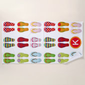 Fun Teenslippers gepersonaliseerd Strandlaken (Voorkant)
