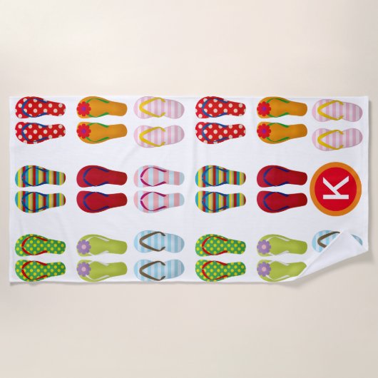 Fun Teenslippers gepersonaliseerd Strandlaken (Voorkant)