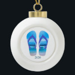 Fun Teenslippers Summer Beach Art for Vacation Keramische Bal Ornament<br><div class="desc">Fun Teenslippers Summer Beach Art for Vacation</div>