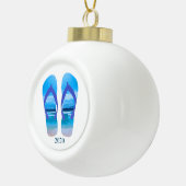 Fun Teenslippers Summer Beach Art for Vacation Keramische Bal Ornament (Rechts)