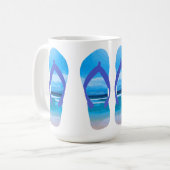 Fun Teenslippers Summer Beach Art for Vacation Koffiemok (Voorkant links)