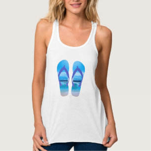 Fun Teenslippers Summer Beach Art for Vacation Tanktop