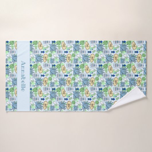 Fun Tequila Shots and Blue Agave Patterned Badhanddoek (Badhanddoek)