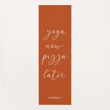 Fun Terracotta Rust Script Yoga nu Pizza later