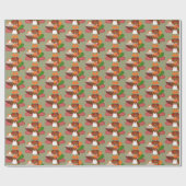 Fun Thanksgiving pie turkey party wrap Cadeaupapier (Vlak)