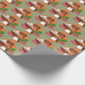 Fun Thanksgiving pie turkey party wrap Cadeaupapier (Hoek)