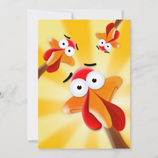 Fun Thanksgiving Turkey Day Dinner Invision Kaart (Voorkant)