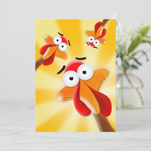 Fun Thanksgiving Turkey Day Dinner Invision Kaart (Staand voorkant)