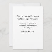 Fun Thanksgiving Turkey Day Dinner Invision Kaart (Achterkant)