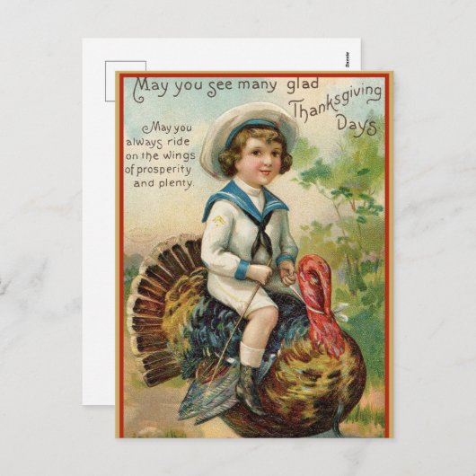 Fun  Thanksgiving Turkey Friendsgiving Feestdagenkaart (Voorkant / Achterkant)