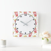 Fun Theater popcorn patternhome decoklok Vierkante Klok (Huis)