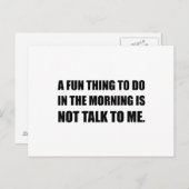 Fun Thing Morning niet praten Briefkaart (Voorkant / Achterkant)