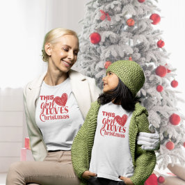 Fun this Girl houdt van de rode kersttekst T-shirt