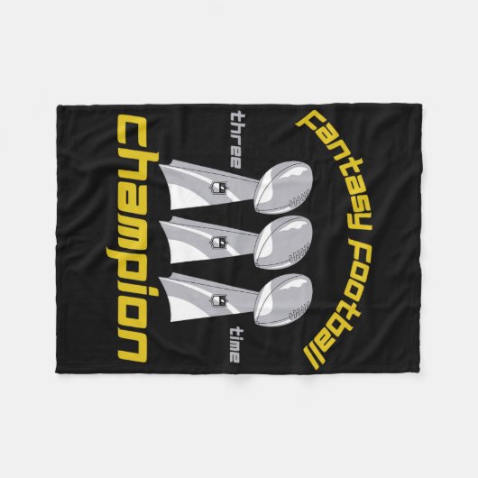 Fun Three Time Fantasy Football League Champion Tr Fleece Deken (Voorkant (Horizontaal))