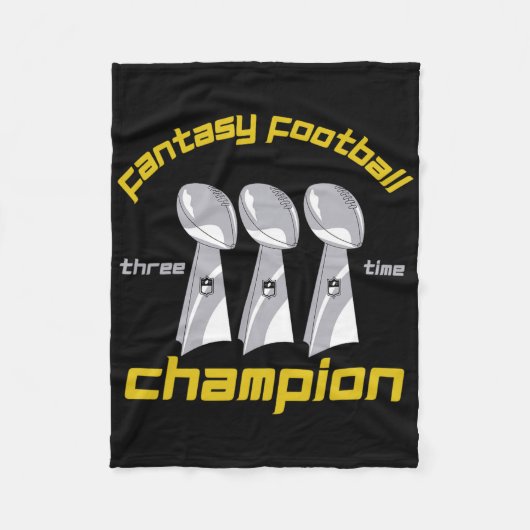Fun Three Time Fantasy Football League Champion Tr Fleece Deken (Voorkant)